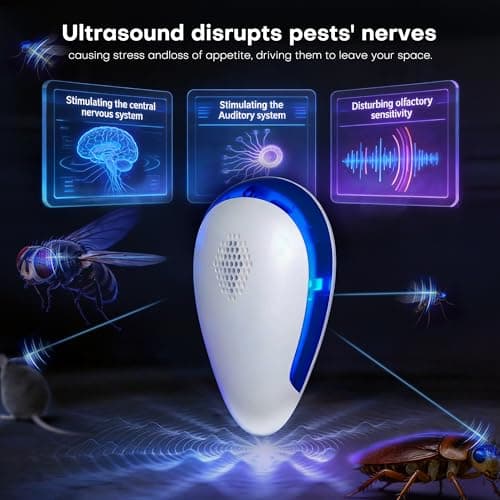 Cozlite 2026 Upgraded Ultrasonic Pest Repeller, 4-Pack Pest Repellent Ultrasonic Plug in for Mice, Roaches and Spiders, Indoor Mouse Repellent for Home, Kitchen and Garage, White - Thumbnail 3