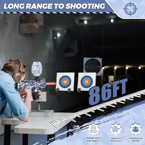 Electric Gel Ball Blaster Toys-Eco-Friendly Splatter Ball Blaster,Automatic Outdoor Games Toys for Activities Team Game(Blue) - Thumbnail 4