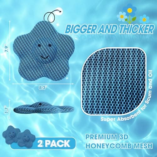 MTWEAR Hot Tub Scum Absorber, Hot Tub Accessories，Hot Tub Scum Sponge for Hot Tub Oil Absorbing Sponge for Hot Tub Skimmer, Hot Tub Sponge Scum Remover (Flower) - Thumbnail 2