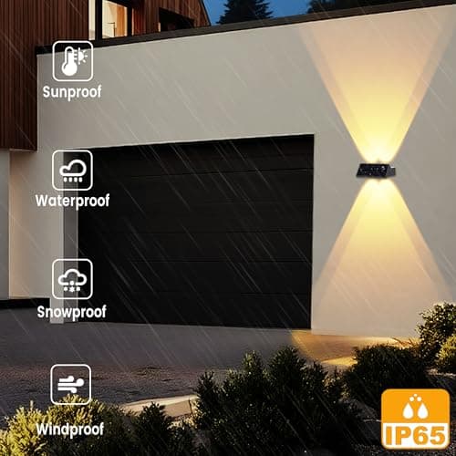 sununiny Solar Fence Lights Outdoor,Solar Up and Down Lights Garden Fence Wall Lights Solar Powered IP65 Waterproof 9 Colors 11 Modes RGB Fence Lighting for Patio/Backyard/Porch/Fence (8) - Thumbnail 5
