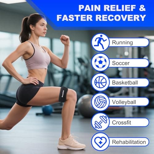 Neracking IT Band Strap, Adjustable IT Band Relief, Iliotibial Band Compression Wrap for Running, Cycling, Hiking, Exercising, Athletic Stabilizer for Men, Women (Blue Inside, 1 pc) - Thumbnail 2