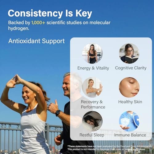 Molecular Hydrogen (H2) Tablets with Magnesium – 12 PPM Hydrogen Water Tablet for Drinking Water, Antioxidant-Rich, Supports Cellular Health, Recovery & Cognitive Function – Unflavored, 120 Tablets - Thumbnail 5