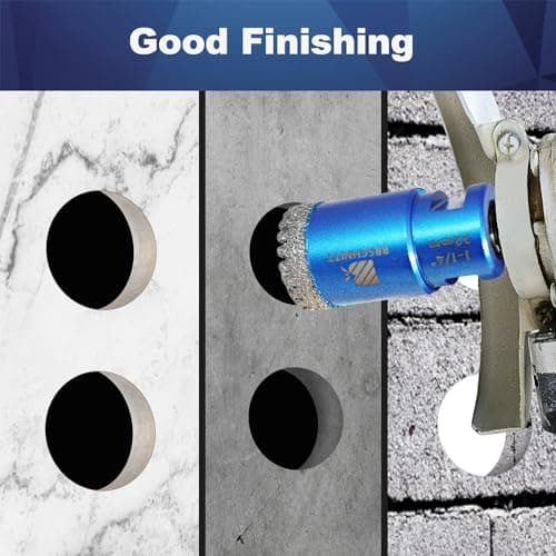 1 Inch Diamond Core Drill Bit for Porcelain Tile Ceramic Marble Granite Drilling,BRSCHNITT 1pc Vacuum Brazed Diamond Hole Saw with 5/8-11 Thread - Thumbnail 5