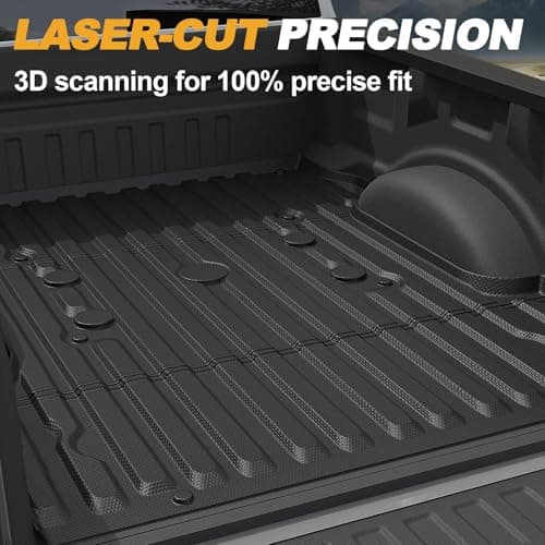 LUMWAY Truck Bed Mat for Ford F250 F350 F450 Super Duty Crew Cab 2017-2026, All Weather Truck Bed Liner for 2026 Ford F-250 F-350 F-450 Accessories, 6.8FT 81.9'' TPE Heavy Duty Cargo Liner Truck Mat - Thumbnail 3