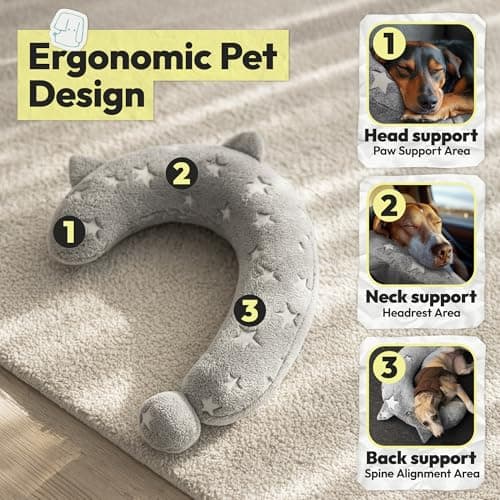 POMESEA Dog Calming Pillow, Glow in The Dark Dog Put Head on, Soft Question Mark Pillows for Dogs, Kids, Adults, Washable Dog Bed Pillow, Cozy Dog Body Pillow (L Gray) - Thumbnail 2