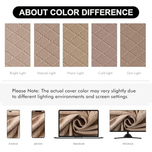 Genina Waterproof Seat Covers for Dining Room Chairs Covers Dining Chair Cover Kitchen Chair Covers (Khaki, 2 Pcs) - Thumbnail 5