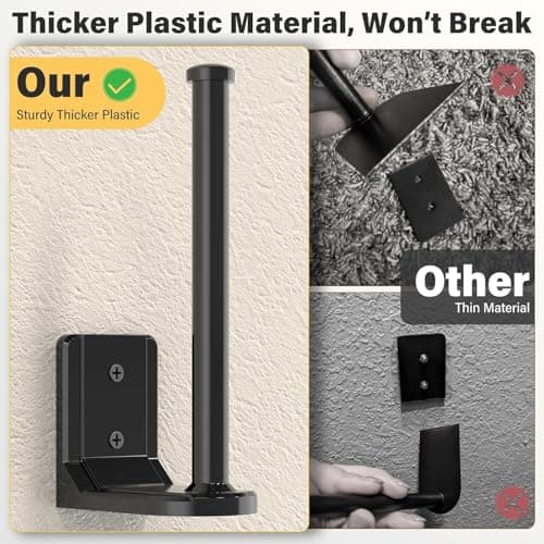 2 Pack Hat Racks for Baseball Caps, Stainless Steel Hat Organizer for Baseball Cap, Hat Holder Storage Organizer, Hat Hanger Strong Adhesive/Wall Drilled for Door, Bedroom, Closet(Black 6 in) (Black) - Thumbnail 3