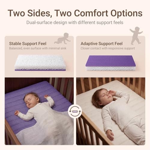 MAMAZING Aerobase Pro Baby & Toddler Crib Mattress – 2 Stage Breathable Mattress, Temperature Balance Fabric Cover, 100% Washable, Oeko-TEX, GREENGUARD Gold & SGS Certified, 52" × 28" × 3.7" - Thumbnail 5