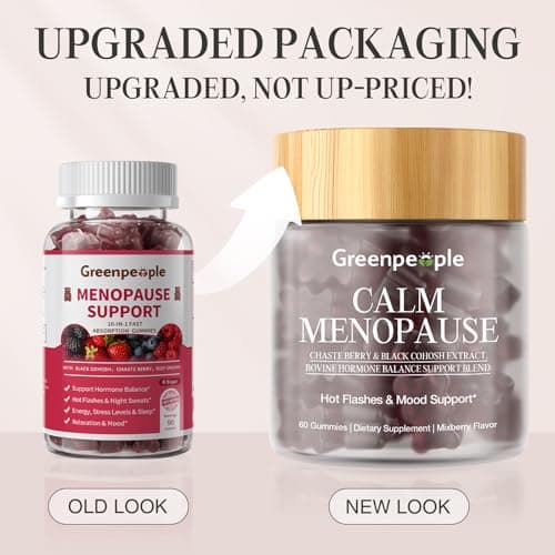 GREENPEOPLE Menopause Supplements for Women Gummies - 16-in-1 Dual Action Menopause Relief W/Black Cohosh, Vitex, Beef Organs for Hormone Balance, Hot Flashes, Night Sweats & Mood, 60 CT (2 Packs) - Thumbnail 2
