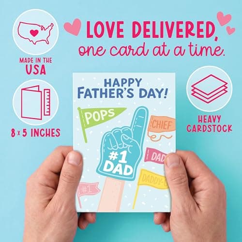Hadley Designs Happy Father's Day Card from Son or Daughter - Fathers Day Cards from Kids, Fathers Day Card for Son Husband Brother Uncle Son-in-law or Father-in Law - Thumbnail 3