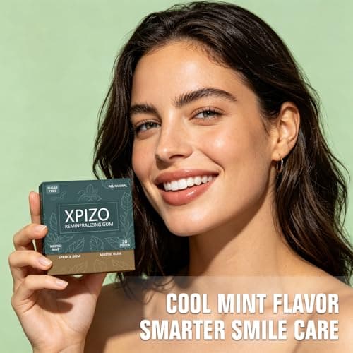 Remineralizing Gum with Nano-Hydroxyapatite & Xylitol Sugar Free Natural Base Chewing Gum Plastic-Free, Dye-Free, Aspartame-Free (Mint) - Thumbnail 4