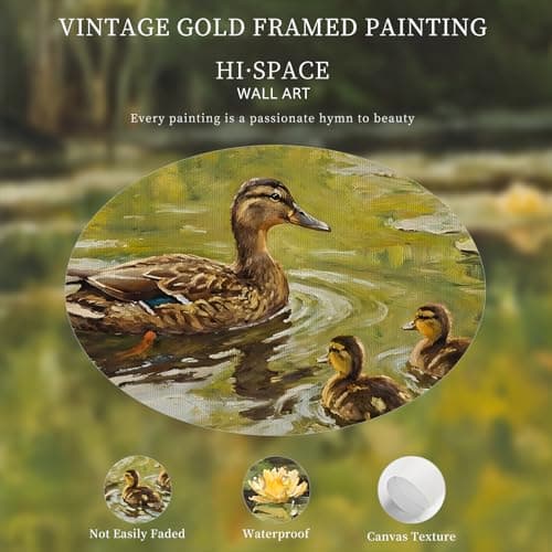 HISPACE Vintage Framed Wall Art for Living Room,8x10 Inch Duck Canvas Print for Living Room Bedroom Decor,Unique Gift Wall Decor for Friends and Family - Thumbnail 6