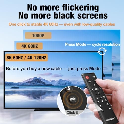 HDMI 2.1 Switch 3 in 1 Out with Remote, 4K 120Hz HDMI Switch, Support ARC/eARC, HDCP2.3, HDR10, ALLM/VRR, CEC, Dolby Audio, Compatible with PS5/PS4, Xbox Series X, Roku, Apple TV, Fire TV - Thumbnail 2
