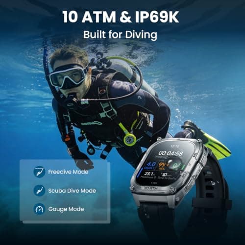 KOSPET Tank M4 Smart Watch for Men, Full Stainless Steel, GPS & Offline Maps,10ATM Waterproof 45m Freediving, 50-Day Battery, Bluetooth Calls, 24/7 Heart Monitor, for Android & iOS - Thumbnail 4