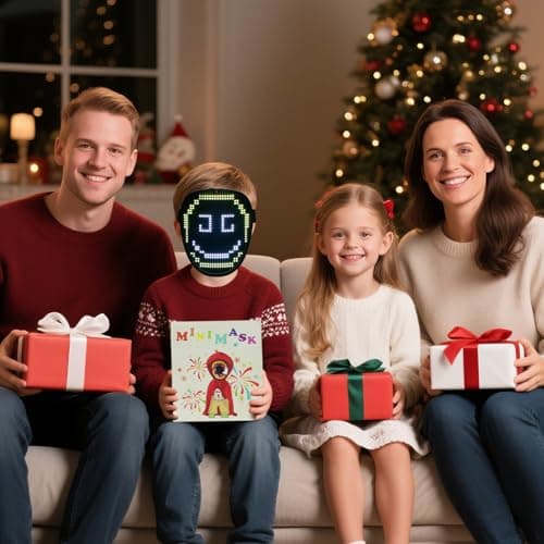 JDBMAOYE Led Mask For Kids,Lighted Up Mask - Led Masks With Gesture Sensing For Halloween Costume Christmas Cosplay Party Cool Gifts - Thumbnail 6