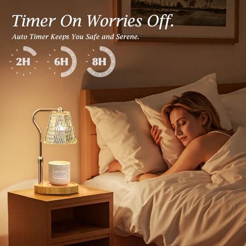 Candle Warmer Lamp with Timer Dimmable Gifts for Women, Adjustable Height Wax Warmer Lamp for Scented Candles, House Warming Gifts for New Home Modern Farmhouse Decor - Thumbnail 3