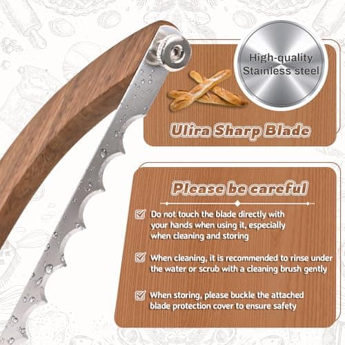 Bow Bread Knife for Homemade Bread – 15.7" Sourdough Bread slicer for Homemade Bread, Bread Cutter with Sharp Serrated Blade, Mothers Day Gifts for Mom, Bow Design Easy to Cutting Even Slices - Thumbnail 3