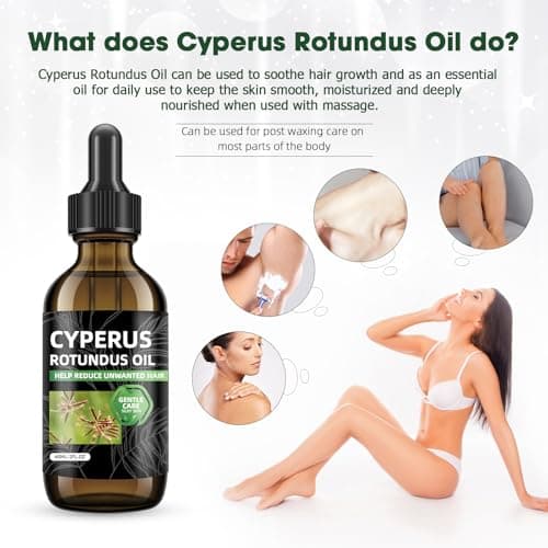 Nodfens Cyperus Rotundus Oil For Hair Removal, 2Pcs 60ML Natural Cyperus Oil For Reducing Body Hair Growth, Moisturizing & Soothing body oil Ideal for All Skin Types - Thumbnail 4
