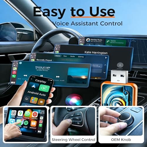 New Wireless Carplay Adapter for Apple iPhone & Android，Multi-User, No Latency - Convert Wired to Wireless Car Play Adapter for iOS 10+/Android 11+/Type-C Port with 2016+ Car - Thumbnail 4