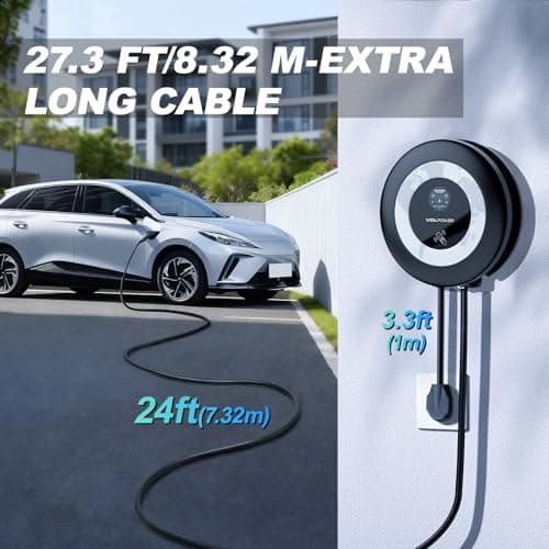 VDLPOWERVP Level 2 EV Charger, 11.5KW /50A Fast Home Charging Station, 27.3ft Extended Charging Cable, J1772 Wall Car Charger with Smart App (WiFi), 240V Electric Car Charger with NEMA 14-50 EC51B - Thumbnail 4