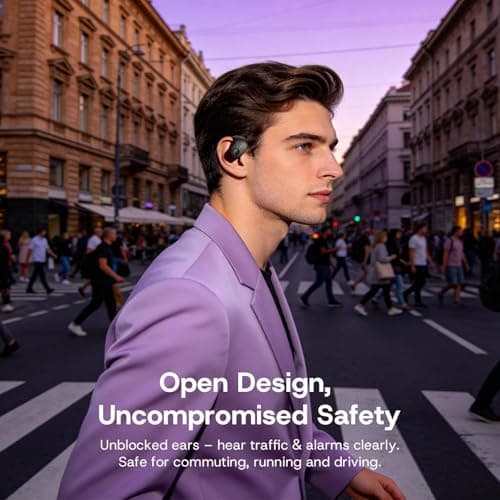 Yeforu Over Open Ear Earbuds Wireless Bluetooth Open Ear Headphones Air Conduction Earbuds that Don't Go in Your Ear with Awareness of Surroundings with Over-Ear Hooks - Thumbnail 6