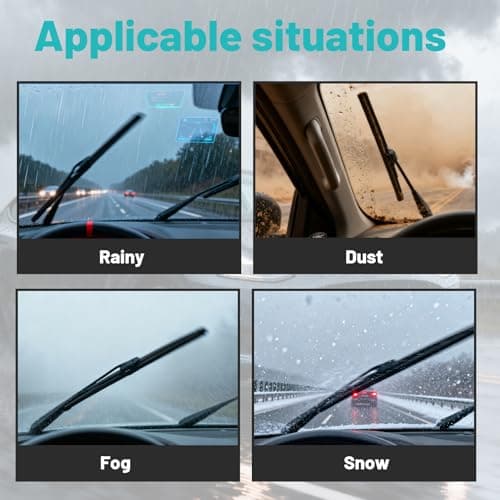 Automotive Replacement Windshield Wiper Blades 26"+19" for Tesla Model 3 2017-2023, Durable All-Season Wiper Blades, Essential Tesla Model 3 Accessories - Thumbnail 6