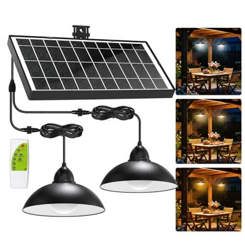 intelamp Solar Shed Light Indoor Outdoor, Dual Lamp for Barn, Gazebo, Shop