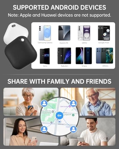 Air Tracker Tags-4 Pack for Android: Bluetooth Tracker Works with Google’s Find Hub | Android Only | Replaceable Battery | Water-Resistance | Smart Tag & Item Finder for Luggage, Key, Suitcases - Thumbnail 6