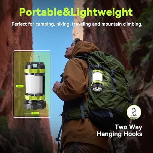 AlpsWolf Rechargeable Flashlight, 6 Modes Camping Flashlight LED Camping Lantern for Power Outage, Flashlight for Home, Emergency, Green - Thumbnail 5