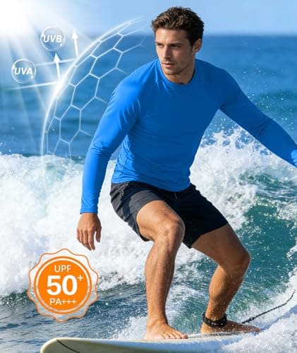 Sun Shirts for Men UPF 50+ Sun Protection Fast Dry Rash Guard Long Sleeve Shirts for Mens Workout T-Shirt Swimming Tee Cooling Water Shirt for Men - Thumbnail 2