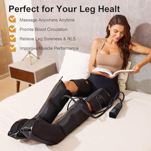 QUINEAR Advanced Full Leg Air Compression Massage, Leg and Foot Massager with Remote, Foot Calf & Thigh Massager for Swollen Legs - Thumbnail 5