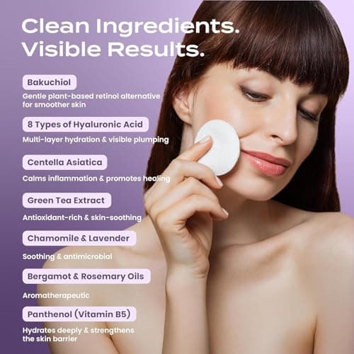 Body Restore Bakuchiol Toner Pads – Mothers Day Gifts for Mom, Korean Skin Care, Face Wipe with Niacinamide and Hyaluronic Acid, Birthday Gifts for Women - Thumbnail 5