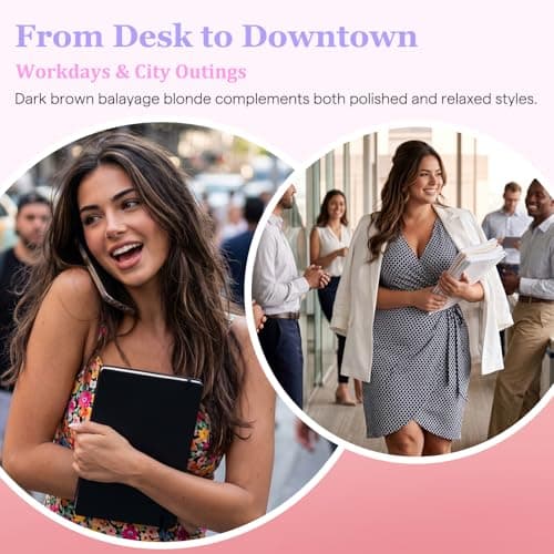 Ve Sunny 24 inch Seamless Clip in Hair Extensions Real Human Hair Dark Brown Balayage Chestnut Brown Genius Invisible Hair Extensions Clip in Remy Human Hair Full Head Set 7pcs 120g - Thumbnail 2