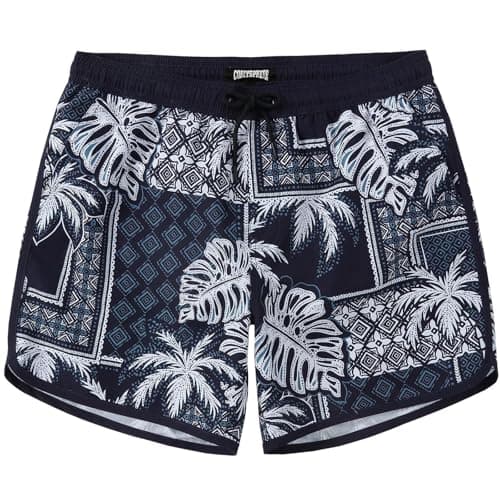 CoozySphere Mens 5 Inch Swim Trunks 80s 90s Vintage Bathing Suit Quick Dry Board Shorts with Mesh Lining & Pockets XXXL - Image 1