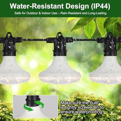 DingChen Outdoor Grow Lights Waterproof, Full Spectrum String Grow Light with 22FT Light String Cord for Seedling, Veg, Flower in Greenhouse, Garden, Backyard, Farm (6 Lights, with Smart Plug) - Thumbnail 3