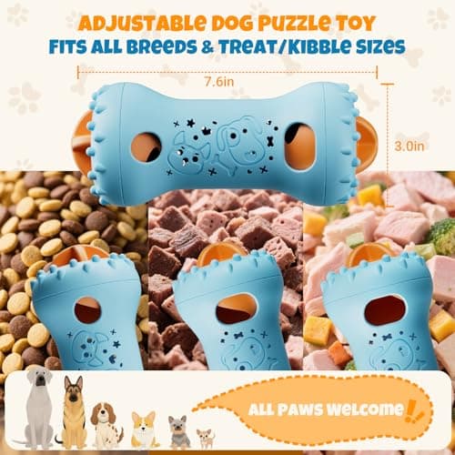 FOXMM Interactive Treat Dispensing Dog Toys – Adjustable Puzzle Toy to Keep Dogs Busy, Enrichment, Mental Stimulation, Cognitive Fun and Boredom Buster for Puppy Teething, for Small Medium Dogs - Thumbnail 4