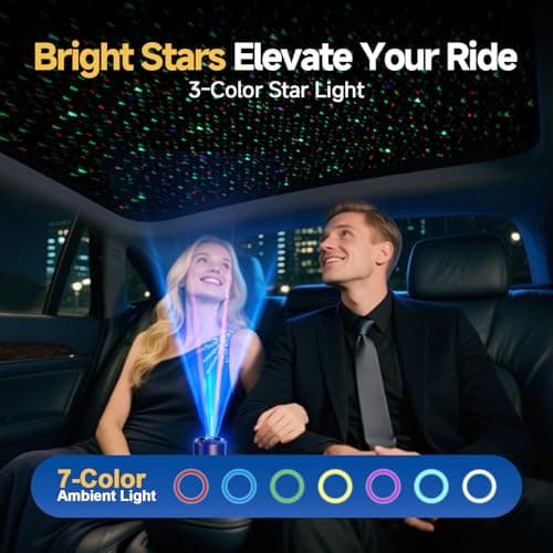 Smart Car Air Freshener Diffuser Voice Control with Starry Projection Light, 3 Adjustable Modes Intelligent Aromatherapy for Essential Oil, Smart Auto On/Off, Voice Edition (Cologne + Ocean) - Thumbnail 6