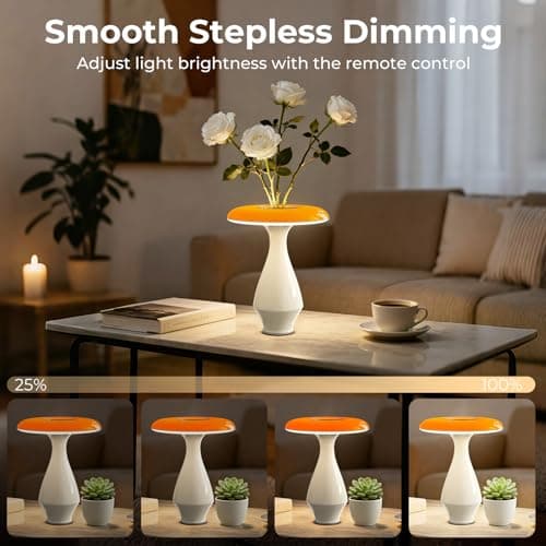 Honey Tour 2-in-1 Ceramic Table Lamp, Perfect Mother’s Day Gift for Mom, RGB Color-Changing & 3000K LED Bedside Lamp, Modern Vase Lamp for Bedroom, Nightstand & Desk Decor - Thumbnail 3