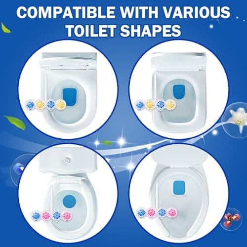 SCENTORINI 4-in-1 Toilet Bowl Cleaner, Rim Hanger Automatic Toilet Bowl Freshener, 4 Lemon & 4 Magnolia Scent, Toilet Bowl Cleaning Balls Long-Lasting up to 30 Days - Thumbnail 5