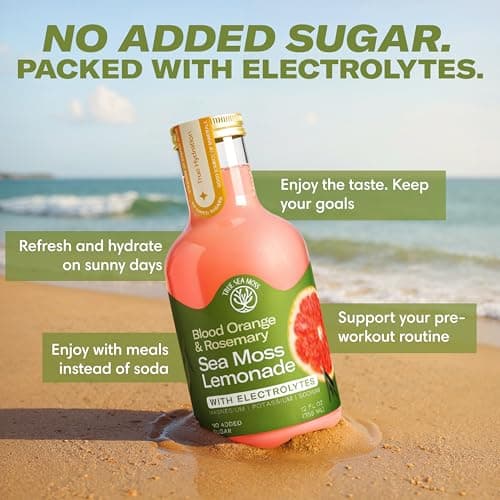 Blood Orange Rosemary Sea Moss Electrolyte Lemonade – Citrus Herbal Hydration Drink – Sea Moss & Electrolytes – 4 x 12 fl oz Bottles – Made in USA - Thumbnail 5