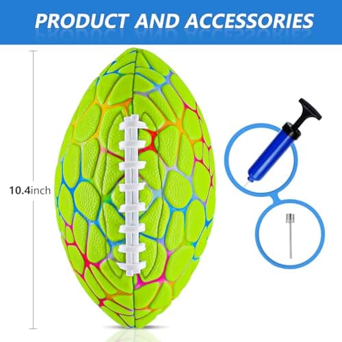 Jasonwell Pool Beach Water Football - Strong Grip Waterproof Football for All-Weather Play Pool Toys Beach Games Outdoor Sports Lake Toy Christmas Birthday Gifts for Kids Boys Teens Adults (GN, No.6) - Thumbnail 6