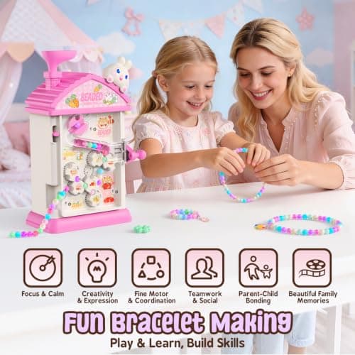 Bracelet Making Kit- Auto Beaded Jewelry Maker Toy Gift for Girls 6-12 - Thumbnail 2