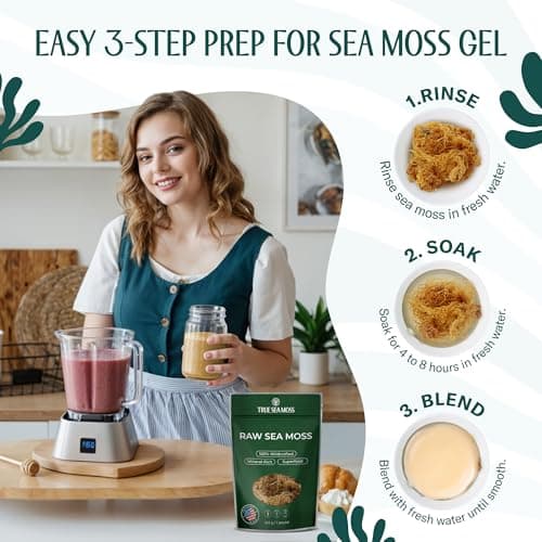 TrueSeaMoss Raw Irish Sea Moss – Wildcrafted Sun-Dried Seaweed for Homemade Gel – 16oz (1 lb) Makes Up to 200oz Gel – Atlantic Harvested - Thumbnail 4