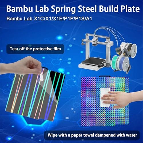 Tinytrees Build Plate for Bambu Lab P1S P2S A1 X1C X1 X1E P1P: Smooth PEI H1H Carbon PET PEO PEY Sheet Bed Plate P1S Build Plate for 3D Printing Hobbyist, 257 X 257mm - Thumbnail 2