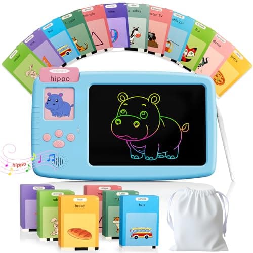 ZONSTVYS Talking Flash Cards for Toddlers: 2-in-1 LCD Writing Tablet with 510 Sight Words, Montessori Language Learning, Autism & Speech Therapy Toys for Children Ages 1-6, Blue - Image 1