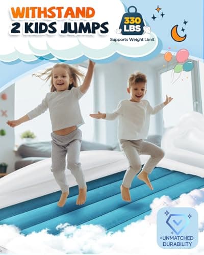 CHERIMOR Toddler Air Mattress with Electric Pump, Inflatable Toddler Travel Bed with Safety Sides, Portable Kids Blow Up Mattress for Travel, Camping Grandma Sleepovers Playing Air Bed, Gift for Kids - Thumbnail 5