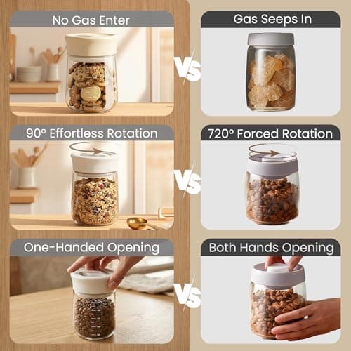 LAKUMIQI Overnight Oats Containers with Lids, 2 Pack 17oz Glass Jars with Airtight Lids, Wide Mouth Mason Jars, Food Coffee Bean Storage Containers for Yogurt, Chia Pudding, Snack, Salad(Blue+Grey) - Thumbnail 5