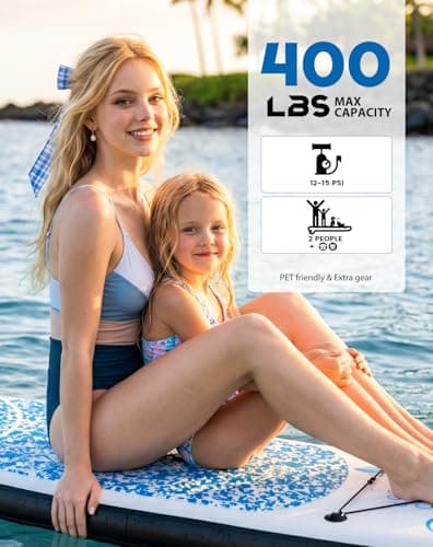 FEATH-R-LITE Inflatable Stand Up Paddle Board 10'6''x33''x6'' Ultra-Light (18.9lbs) SUP with Paddleboard Accessories,Fins,Adjustable Paddle, Pump,Backpack, Leash, Waterproof Phone Bag - Thumbnail 3