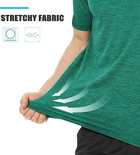 TACVASEN Men's Athletic Shirts & Tees Workout Shirts for Men Short Sleeve Quick Dry Running Gym Dry Fit Shirts for Men Performance Tee Shirt Men - Thumbnail 6