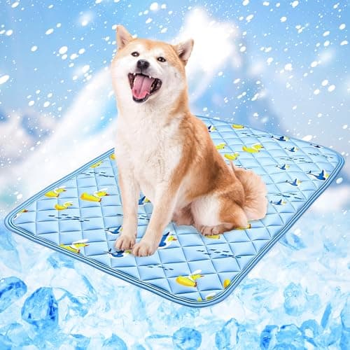 NACOCO Dog Cooling Mat with Non-Slip & Internal Waterproof Leakproof Design, Extra Thick, Machine Washable for Medium and Large Dogs for Crates, Beds, Sofas, Cars (36'' x 23'' Large, Blue Duck) - Image 1
